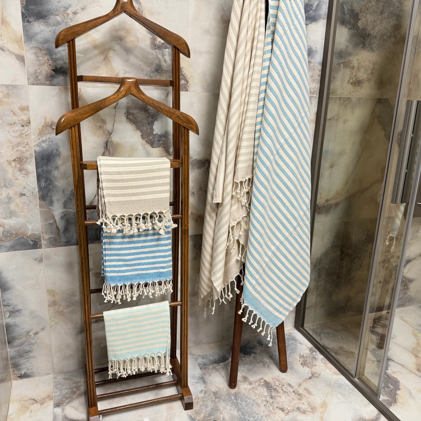 Serviette turque en coton bio – Élégance & douceur artisanale