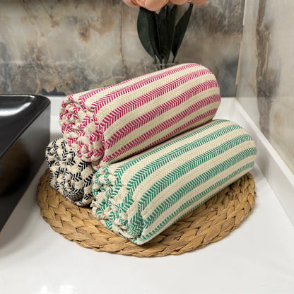 Serviette turque en coton bio – Élégance & douceur artisanale