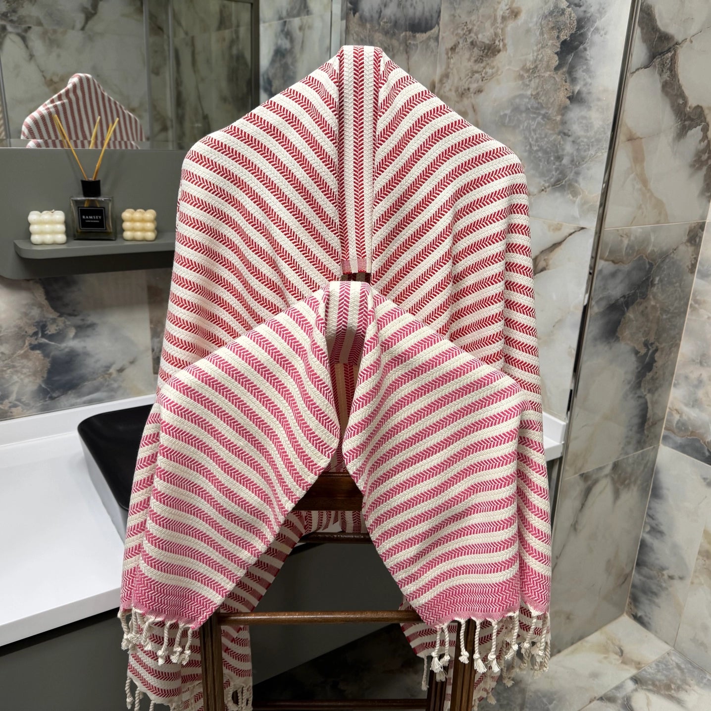 Serviette turque en coton bio – Élégance & douceur artisanale