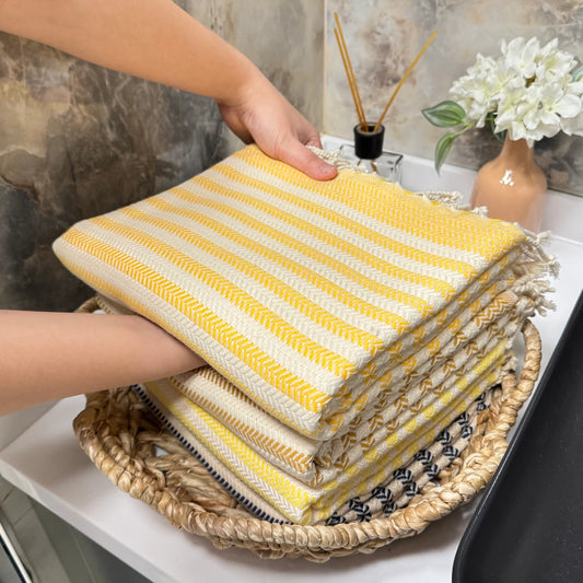 Serviette turque en coton bio – Élégance & douceur artisanale