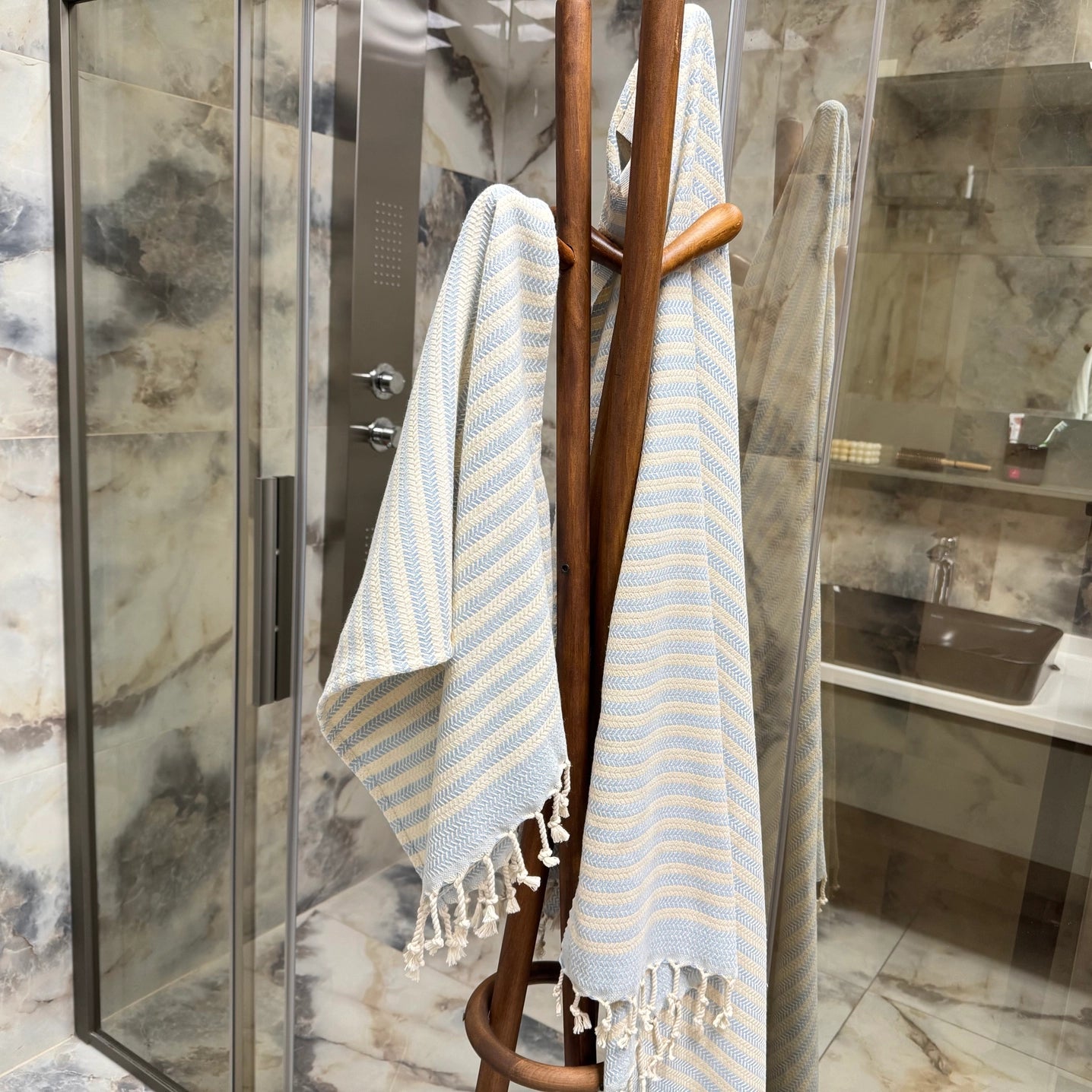 Serviette turque en coton bio – Élégance & douceur artisanale